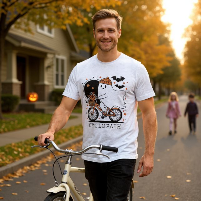 Halloween Funny Ghost Cycling Cyclopath Tri-Blend Shirt (Von Creator hochgeladen)