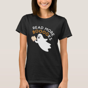 Halloween Funny Ghost Reading Books for Bookworm T-Shirt