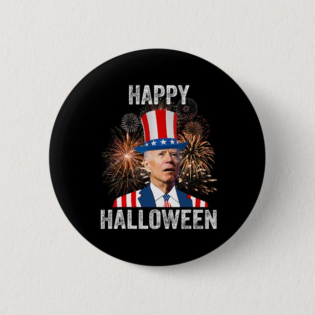 Halloween Funny Happy 4. Juli Anti Joe Biden Button (Vorderseite)