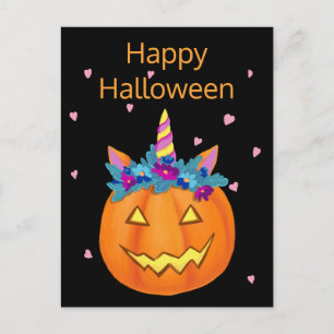 Halloween Funny Kürbislaterne Pumpkin Postcard Postkarte