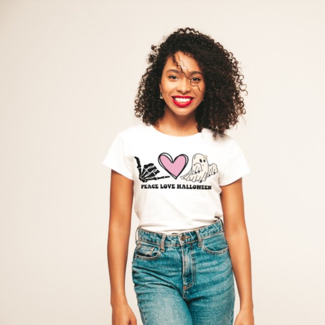 HALLOWEEN FUNNY PEACE LIEBE HALLOWEEN | SKELETON � T-Shirt (Von Creator hochgeladen)