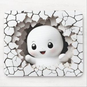 Halloween Funny Peeking Ghost Mousepad