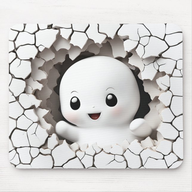 Halloween Funny Peeking Ghost Mousepad (Vorne)