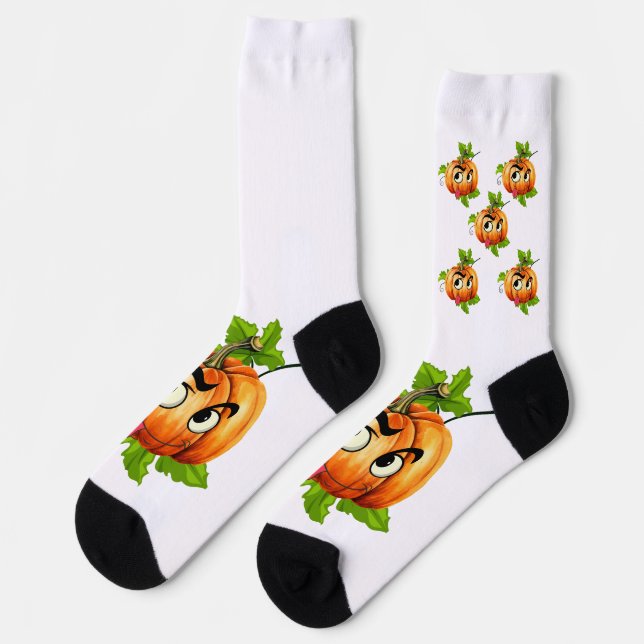 Halloween Funny Pumpkin Face Socken (Linkes Detail)