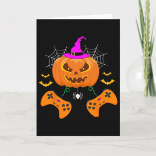 Halloween Funny Pumpkin Kürbislaterne Video Gamer Karte
