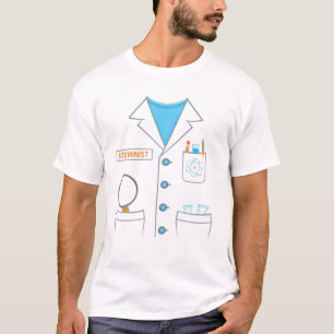 Halloween-Funny Scientist, Steminist White Labrado T-Shirt