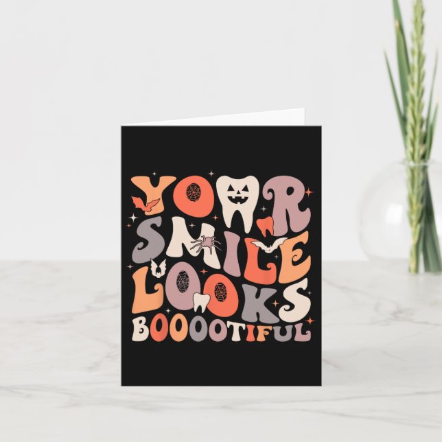 Halloween Funny Teeth Dentist Ghost Your Smile Loo Karte (Vorderseite)