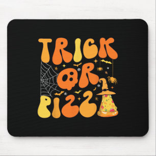 Halloween Funny Trick oder Pizza Beängstigend Ghos Mousepad