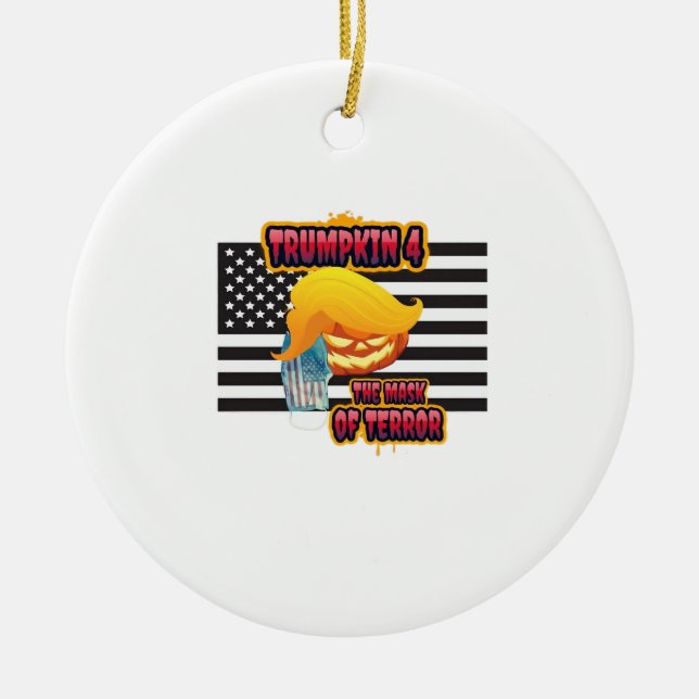 Halloween Funny Trumpkin Classic Keramik Ornament (Vorne)