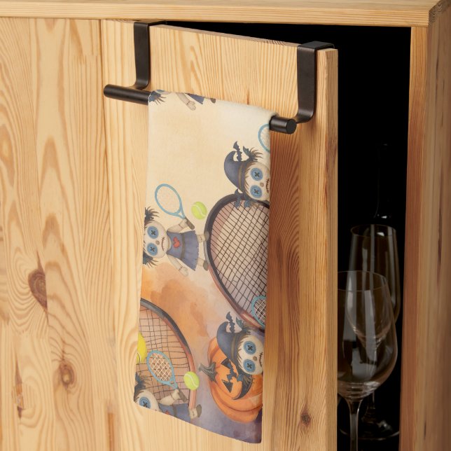 Halloween für den Tennisspieler Geschirrtuch (Drittel gefaltet)