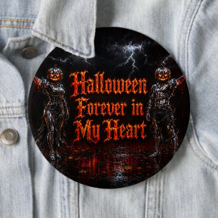 Halloween für immer in meinem Herzen Gothic Kürbis Button