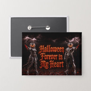 Halloween für immer in meinem Herzen Gothic Kürbis Button