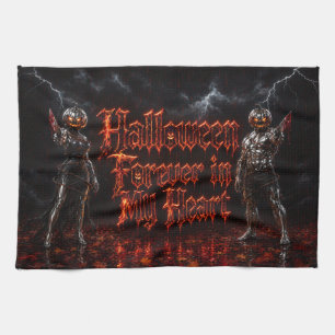 Halloween für immer in meinem Herzen Gothic Kürbis Geschirrtuch