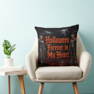 Halloween für immer in meinem Herzen Gothic Kürbis Kissen