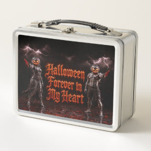 Halloween für immer in meinem Herzen Gothic Kürbis Metall Brotdose