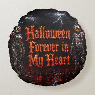 Halloween für immer in meinem Herzen Gothic Kürbis Rundes Kissen