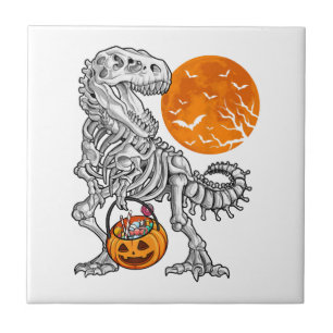 Halloween für Jungen Kinder Dinosaurier Skelett T Fliese