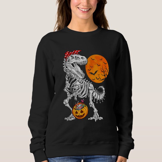 Halloween Für Mädchen Kinder Dinosaur Skeleton T R Sweatshirt (Vorderseite)