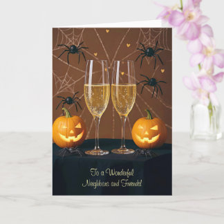 Halloween für Nachbarn und Freunde Niedliche Feier Karte