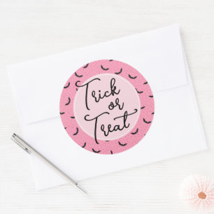 Halloween für rosa Fledermäuse Runder Aufkleber