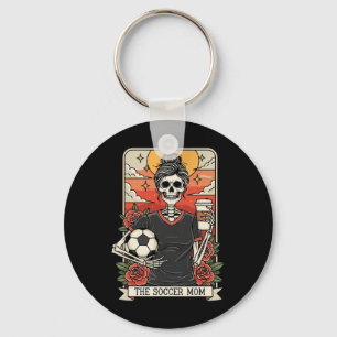 Halloween-Fußball-Mama-lustige Tarotkarte Skelett- Schlüsselanhänger