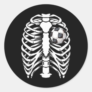 Halloween-Fußball-Röntgen-Skelett-Kostüm für Männe Runder Aufkleber