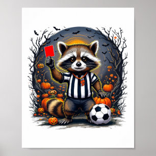 Halloween Fußball Schiedsrichter Lustig Rot Karte  Poster