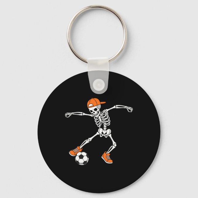 Halloween Fußball Skelett Fußll Süßes oder Saures  Schlüsselanhänger (Vorderseite)
