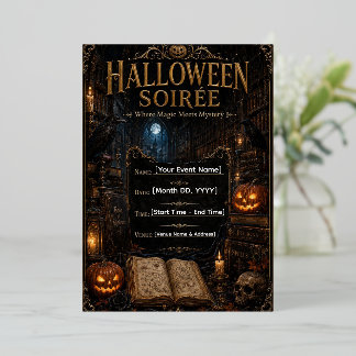 Halloween-Gala-Einladungsvorlage | Editierbar Goth Folieneinladung