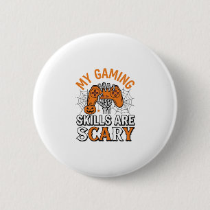 Halloween-Gamer-Fähigkeiten sind gruselige Vintage Button