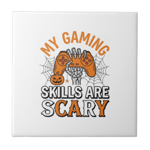 Halloween-Gamer-Fähigkeiten sind gruselige Vintage Fliese