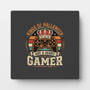 Halloween Gamer King Retro-Controller-Design Fotoplatte