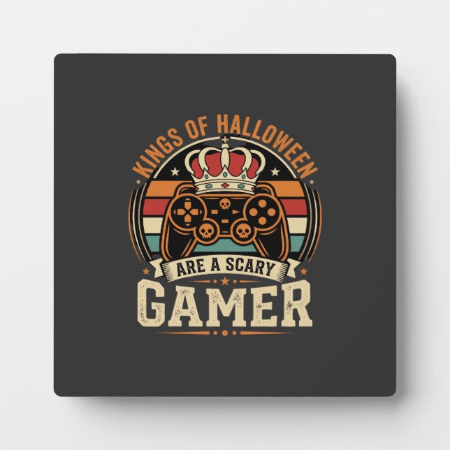 Halloween Gamer King Retro-Controller-Design Fotoplatte (Vorderseite)