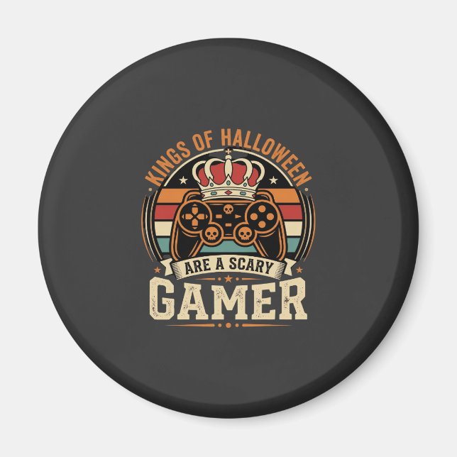 Halloween Gamer King Retro-Controller-Design Magnet (Vorne)