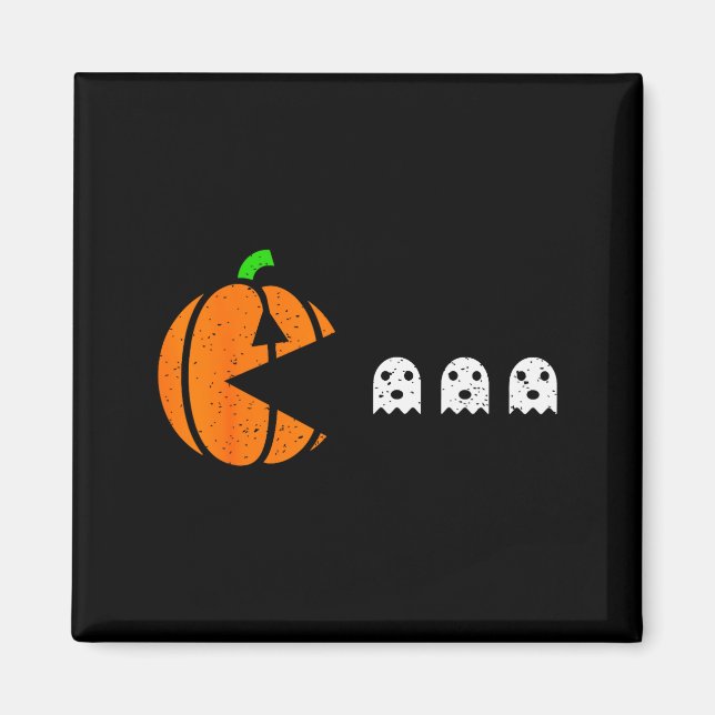 Halloween-Gamer-Kürbis essendes Gespensterkostüm M Magnet (Vorne)