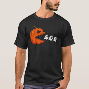Halloween-Gamer-Kürbis-fressender-Geist T-Shirt