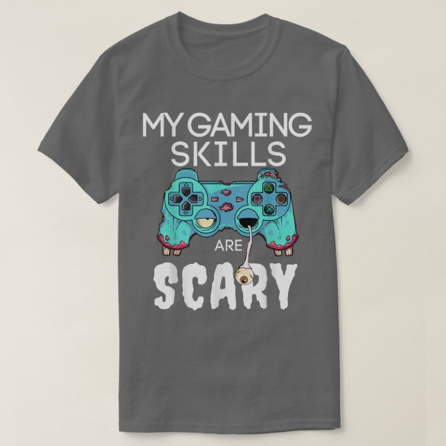 Halloween Gamer Skeleton Zombie Ghost Controller B T-Shirt (Design vorne)
