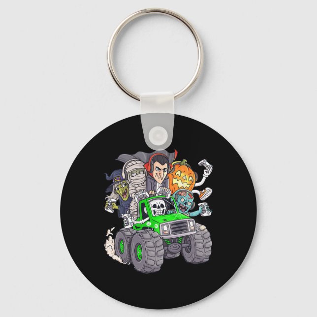 Halloween Gamer Skeleton Zombie Monster Truck Boys Schlüsselanhänger (Vorderseite)