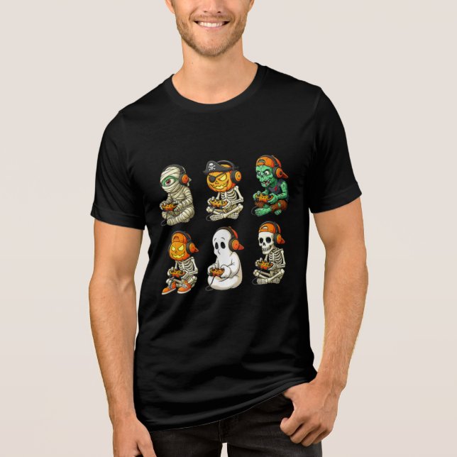 Halloween Gamer Squad Niedlicher T - Shirt (Vorderseite)