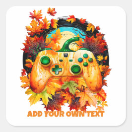 Halloween Gaming, Pumpkin Controller, Herbst Herbs Quadratischer Aufkleber
