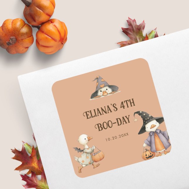 Halloween Gänse Kindergeburtstag Kostüm Party Quadratischer Aufkleber (Von Creator hochgeladen)