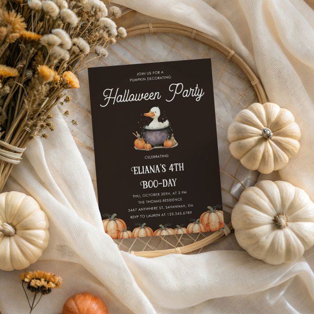 Halloween Gänse Kindergeburtstag Pumpkin Dekoriere Einladung (Von Creator hochgeladen)