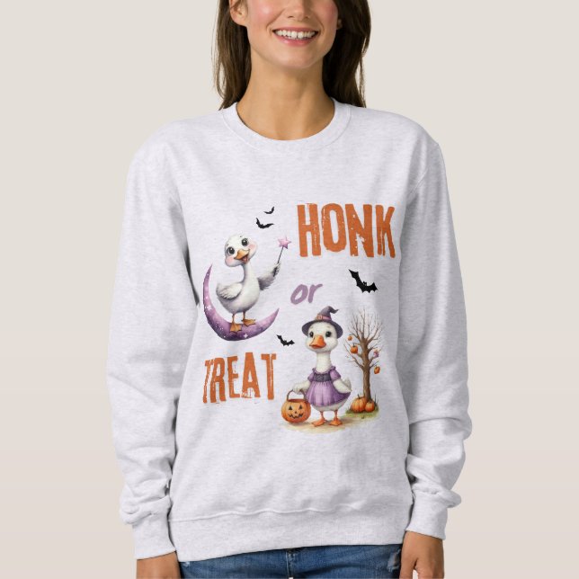 Halloween-Gänsehonig oder Leckerei Herbstmuck Sweatshirt (Vorderseite)