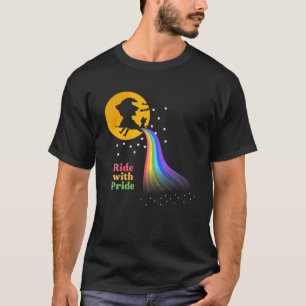 Halloween Gay Hexe - Fahrt mit Stolz - Mondrennen T-Shirt