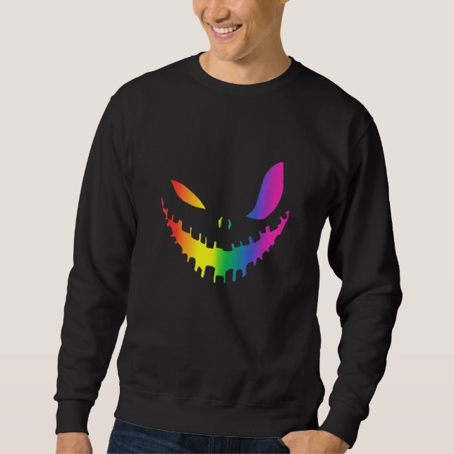 Halloween Gay Lesbians Pride Pumpkin Lgbt Pride Fu Sweatshirt (Vorderseite)