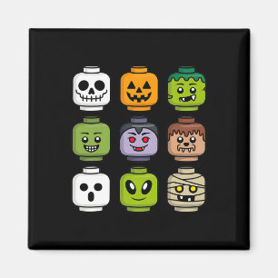 Halloween Gebäude Brick Head Pumpkin Ghost Zombie Magnet