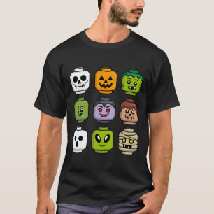 Halloween Gebäude Brick Head Pumpkin Ghost Zombie T-Shirt
