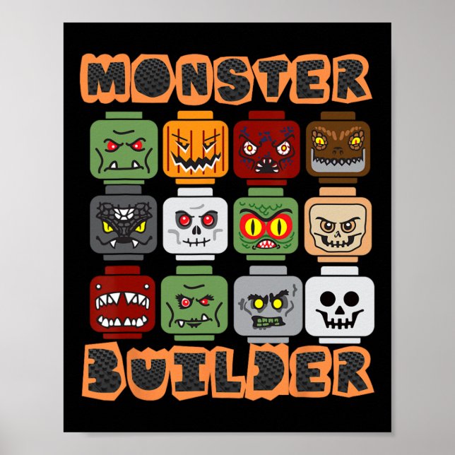 Halloween Gebäude Bricks Monster Builder Brick He Poster (Vorne)