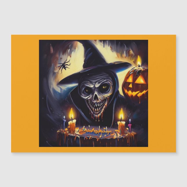 Halloween - Geburtstag 7 Magnetkarte (Vorderseite)