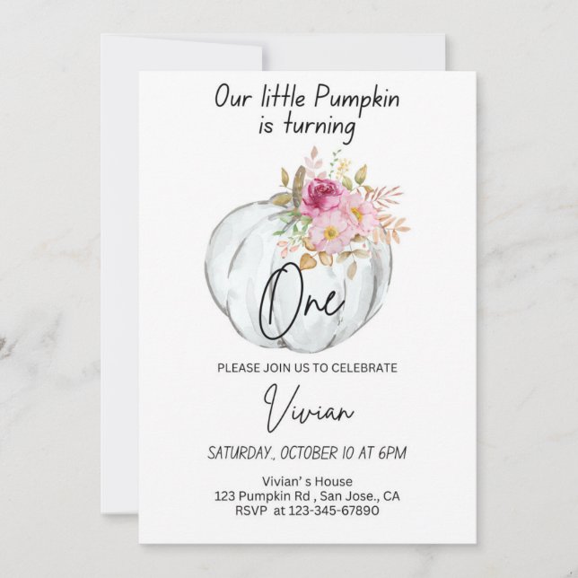 Halloween Geburtstag Einladung Pumpkin Einladung B (Vorderseite)